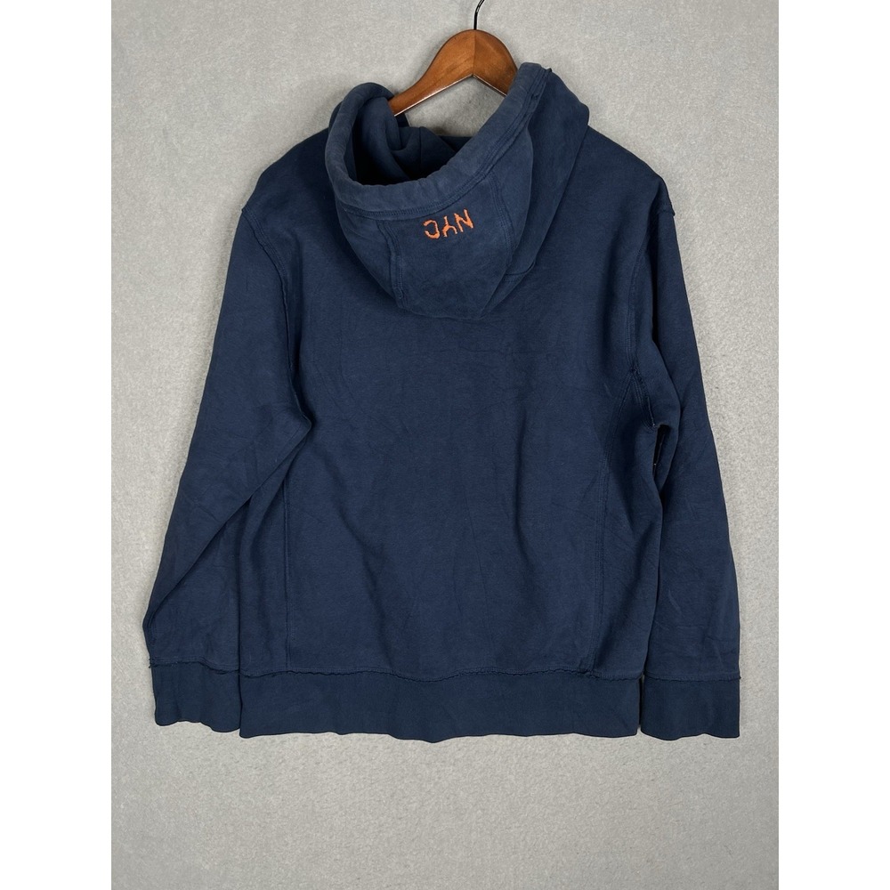Original Vintage TRIPLE 555 FIVE SOUL Embroidered Hoodie XL Blue NYC - Picture 7 of 8